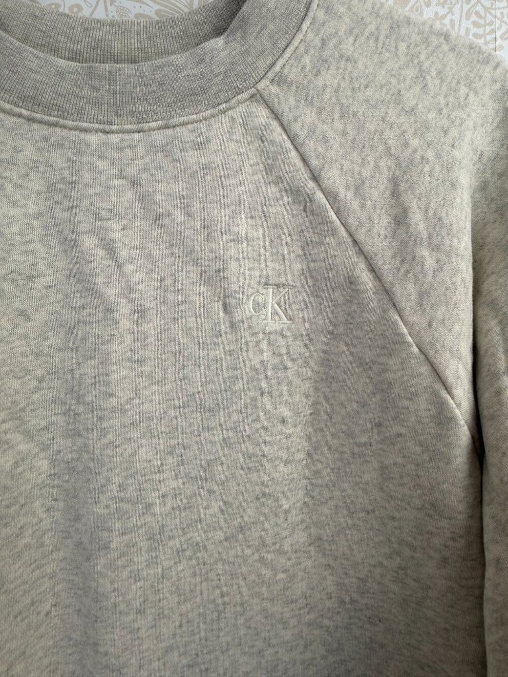 Calvin Klein Jeans Light Gray Archive Logo Fleece Mini Dress - Size - Small - Picture 8 of 8